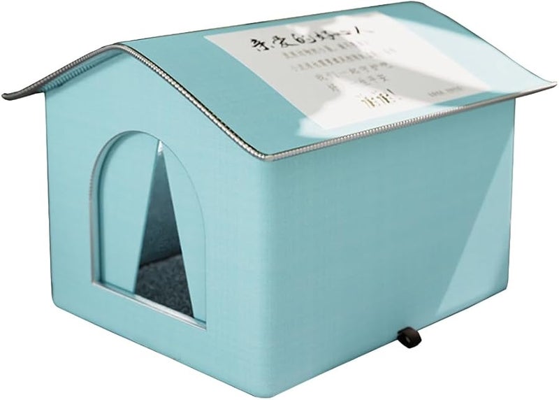 مأوى خيمة القط الأزرق مقاوم للعوامل الجوية فسيح 42x42x42 سم للقطط الضالة في الهواء الطلق - Image 1